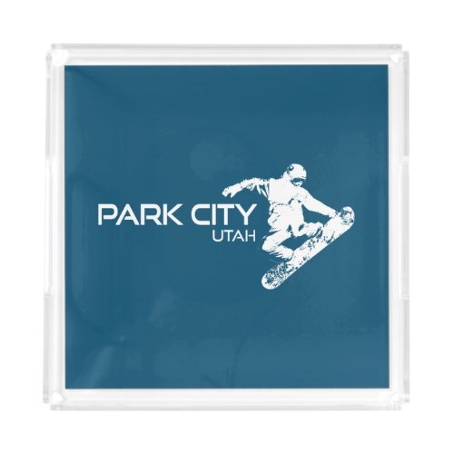 Park City Utah Snowboarder Acrylic Tray