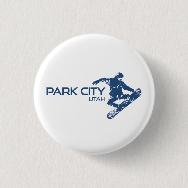 Park City Utah Snowboarder Button (Front)