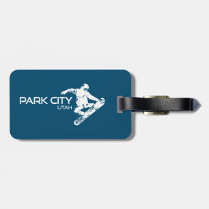 Park City Utah Snowboarder Luggage Tag