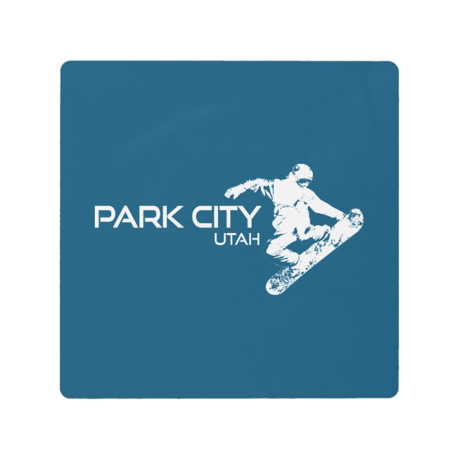Park City Utah Snowboarder Metal Print (Front)