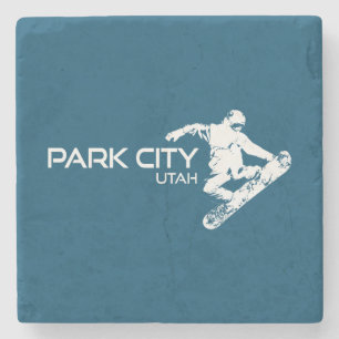 Park City Utah Snowboarder Stone Coaster