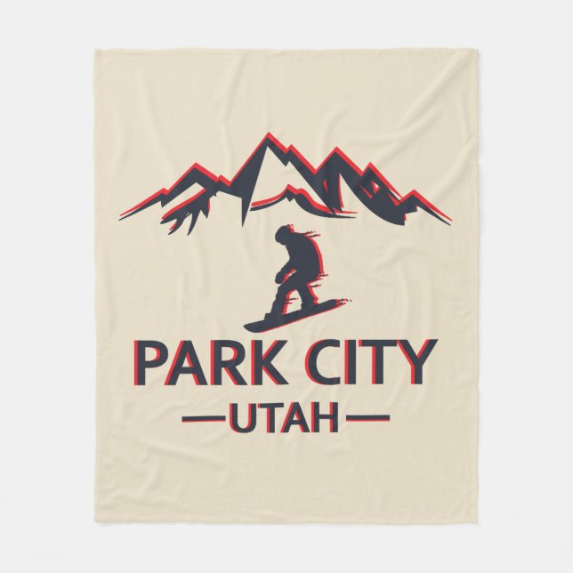 Park city Utah snowboarding Fleece Blanket (Front)