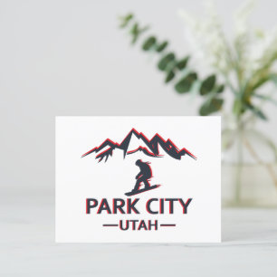 Park city Utah snowboarding Holiday Postcard