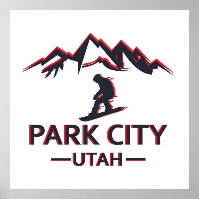 Park city Utah snowboarding Poster (Front)