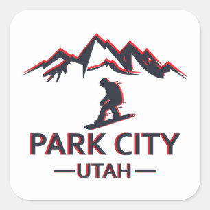 Park city Utah snowboarding Square Sticker