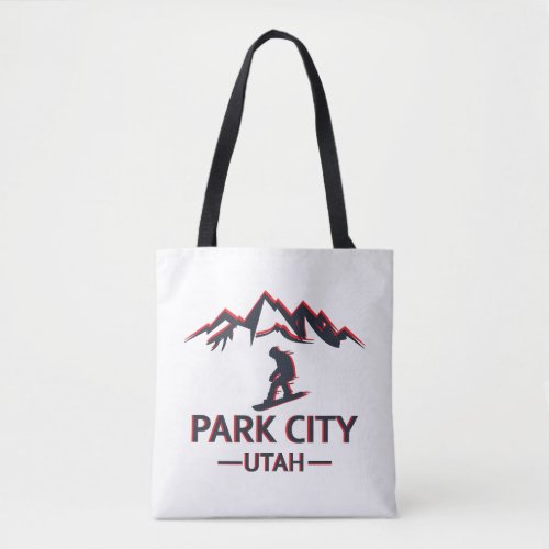 Park city Utah snowboarding Tote Bag