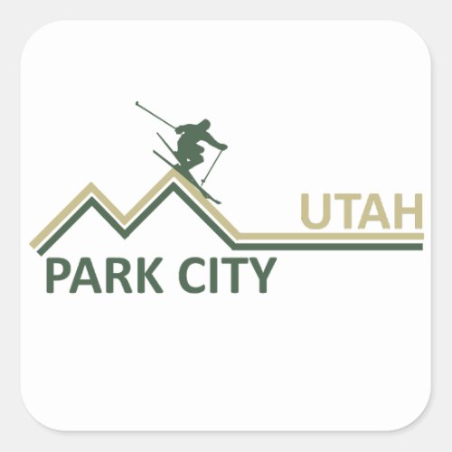 Park city utah square sticker