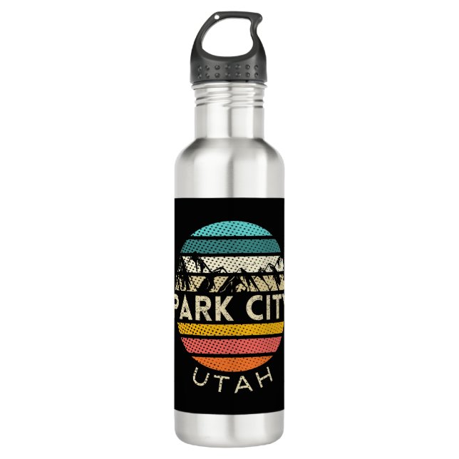 Park City Utah Stainless Steel Water Bottle (Front)