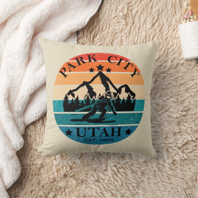 Park city Utah  Throw Pillow (Blanket)