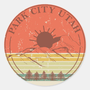 Park city Utah vintage Classic Round Sticker