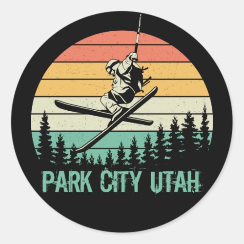 Park city Utah vintage Classic Round Sticker