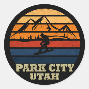 Park city Utah vintage Classic Round Sticker