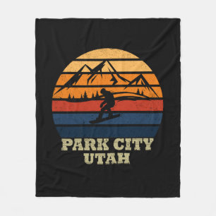 Park city Utah vintage Fleece Blanket