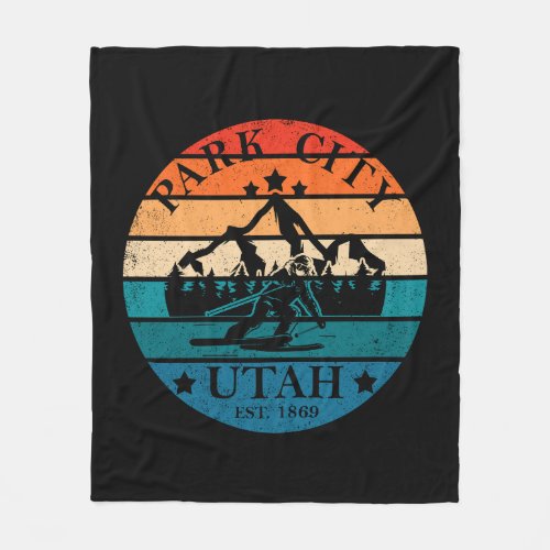 Park city Utah vintage Fleece Blanket