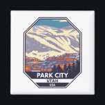 Park City Utah Winter Area Emblem   Magnet<br><div class="desc">Park City Winter art design showcasing the winter landscape.</div>
