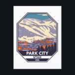 Park City Utah Winter Area Emblem   Postcard<br><div class="desc">Park City Winter art design showcasing the winter landscape.</div>