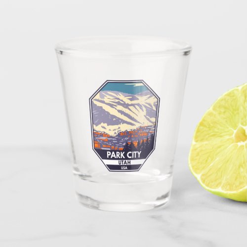 Park City Utah Winter Area Emblem  Shot Glass