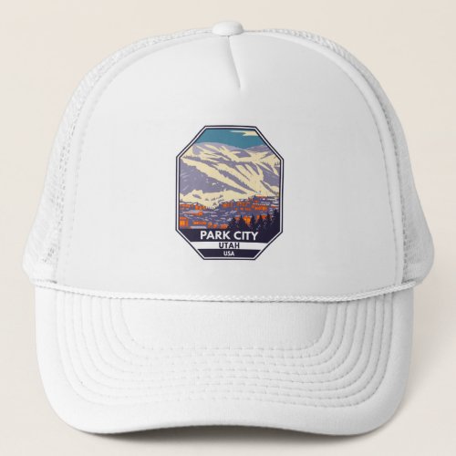 Park City Utah Winter Area Emblem  Trucker Hat