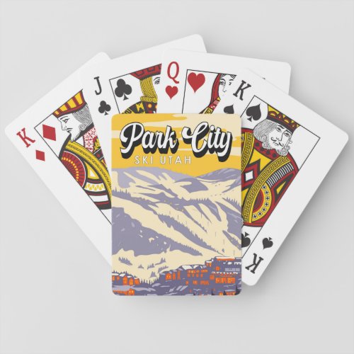 Park City Utah Winter Area Vintage Poker Cards