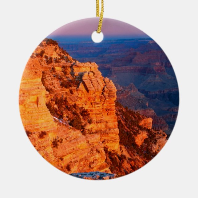 Park Grand Canyon At Sunrise Mather Point Ceramic Ornament (Front)