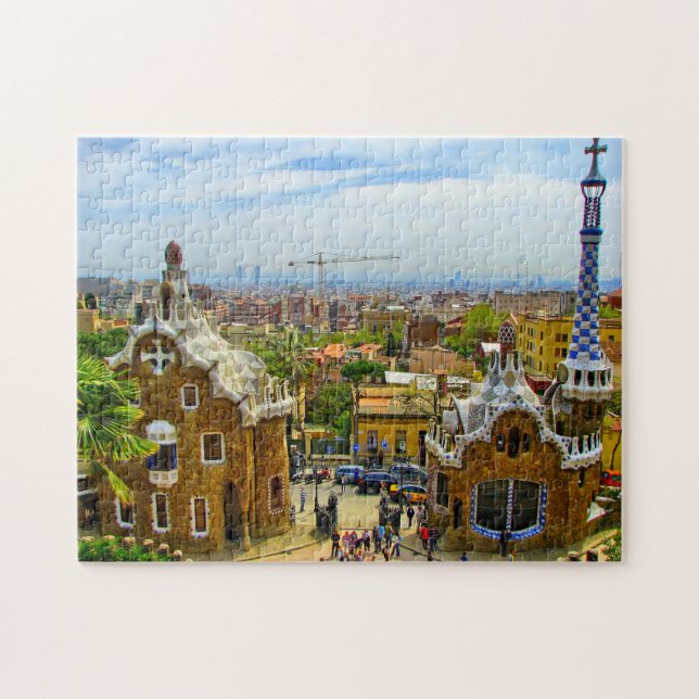 Park Guell Gaudi Barcelona. Jigsaw Puzzle (Horizontal)