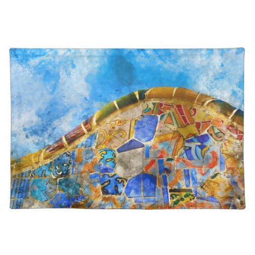 Park Guell in Barcelona Spain Cloth Placemat