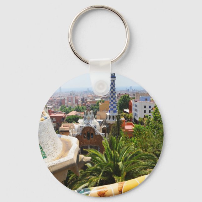 Park Guell in Barcelona, Spain Keychain (Front)