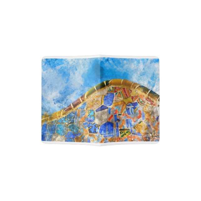 Park Guell in Barcelona Spain Passport Holder (Opened)