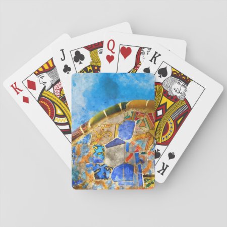 Park Guell In Barcelona Spain Playing Cards