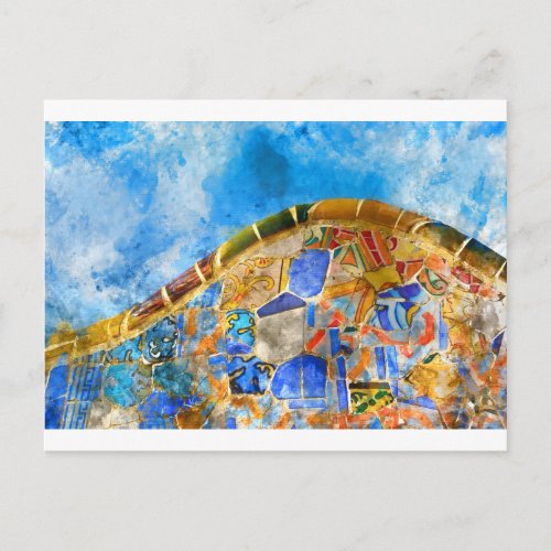 Park Guell in Barcelona Spain Postcard