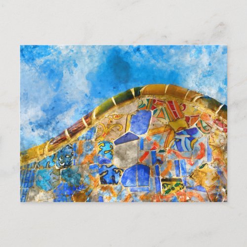 Park Guell in Barcelona Spain Postcard