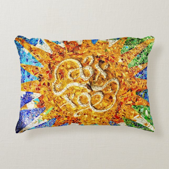 Park Guell mosaics Accent Pillow (Front)