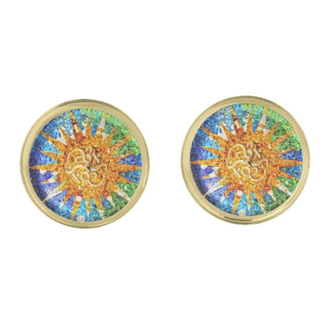 Park Guell mosaics Cufflinks (Front)