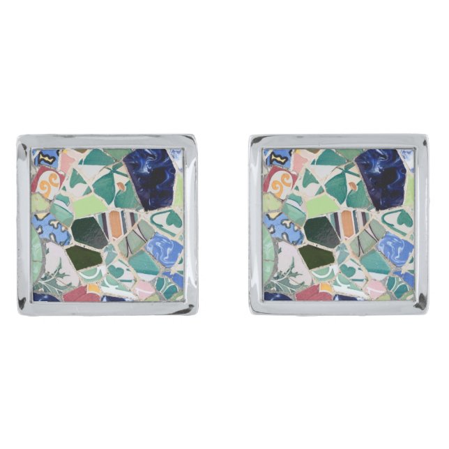 Park Guell mosaics Cufflinks (Front)