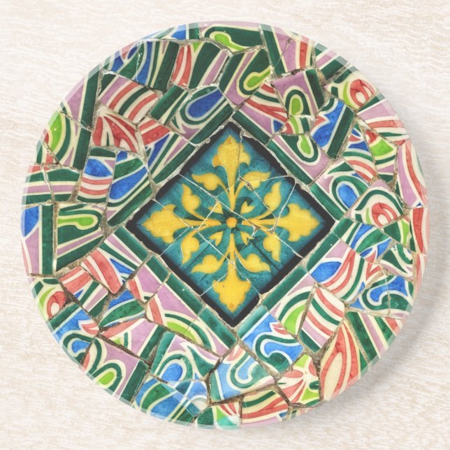 Park Guell mosaics Drink Coaster (Front)