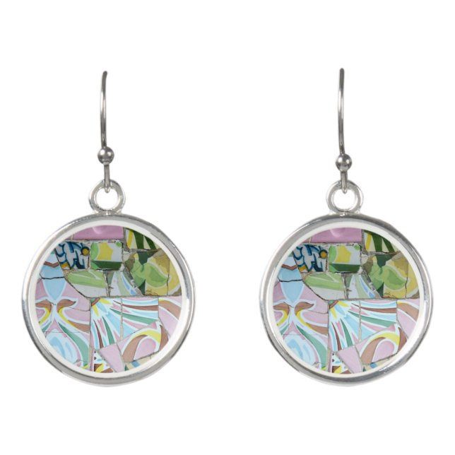 Park Guell mosaics Earrings (Front)