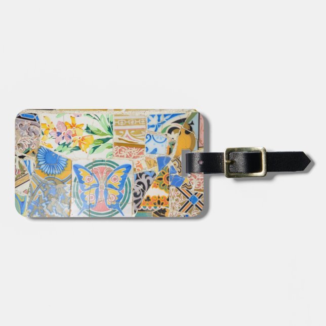 Park Guell mosaics luggage tag (Front Horizontal)