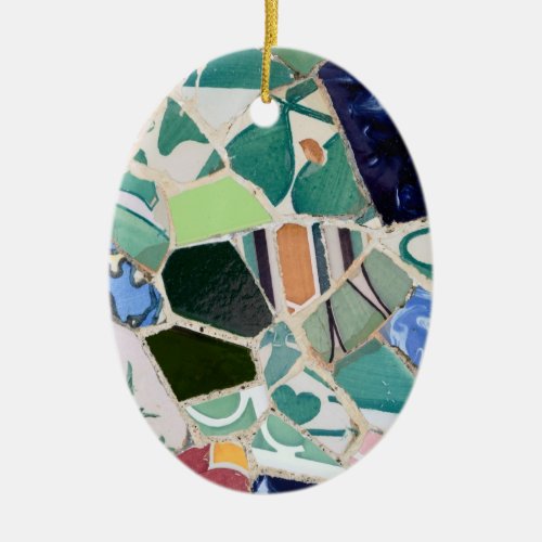 Park Guell mosaics oval Ornament