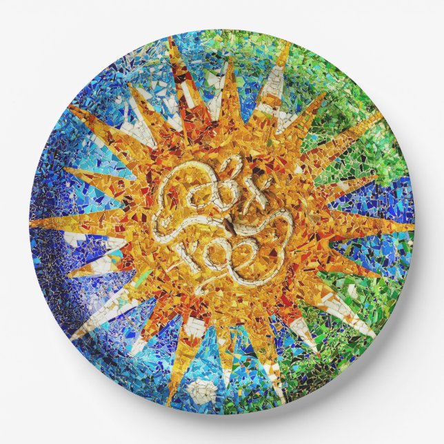 Park Guell mosaics Paper Plates (Front)