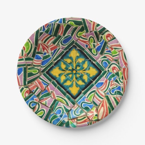 Park Guell mosaics Paper Plates