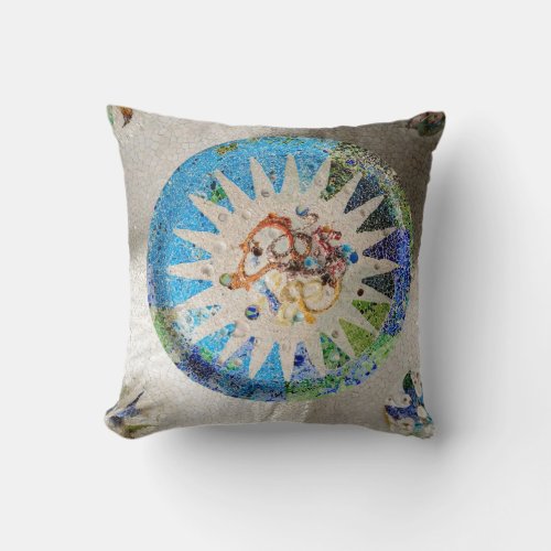 Park Guell mosaics pillow