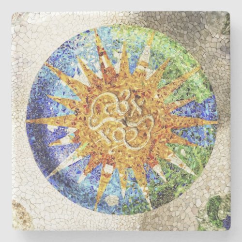 Park Guell mosaics Stone Coaster