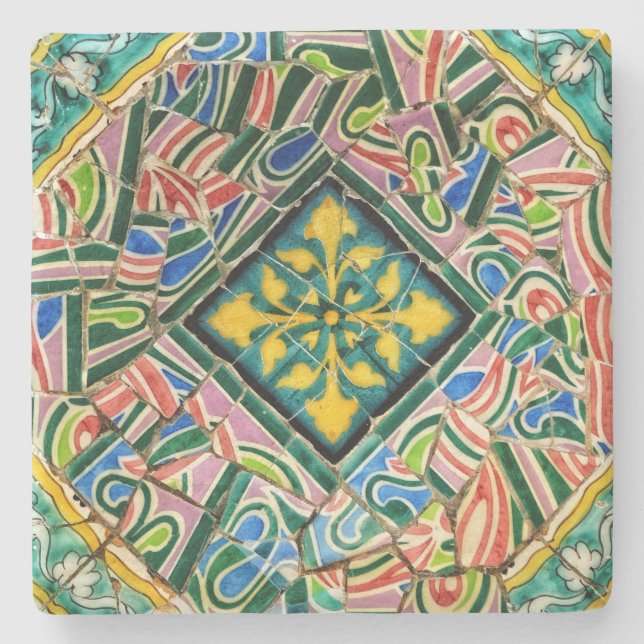 Park Guell mosaics Stone Coaster (Front)