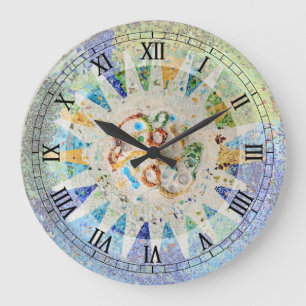 Park Guell mosaics Wall Clock
