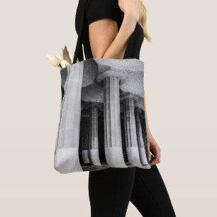 Park Güell of Antonio Gaudi in Barcelona bnw phot Tote Bag