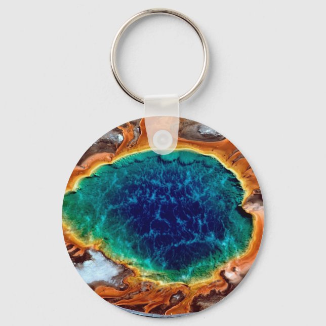 Park Midway Geyser Grand Yellowstone Wyoming Keychain (Front)