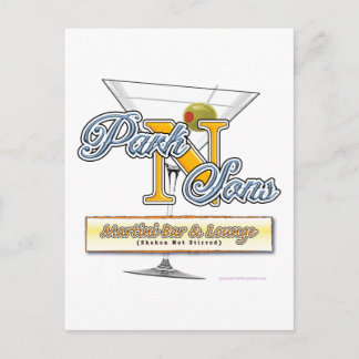 Park N Sons Martini Bar Humor Postcard