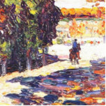 Park of St. Cloud with horseman Wassily Kandinsky Cutout<br><div class="desc">CLASSIC ART is a line of products designed to bring art into the home and yourself. This collection will make you feel confident in your own skin. You'll be the center of attention with our bright colors and creative designs. It's perfect for people who want to feel like they're the...</div>