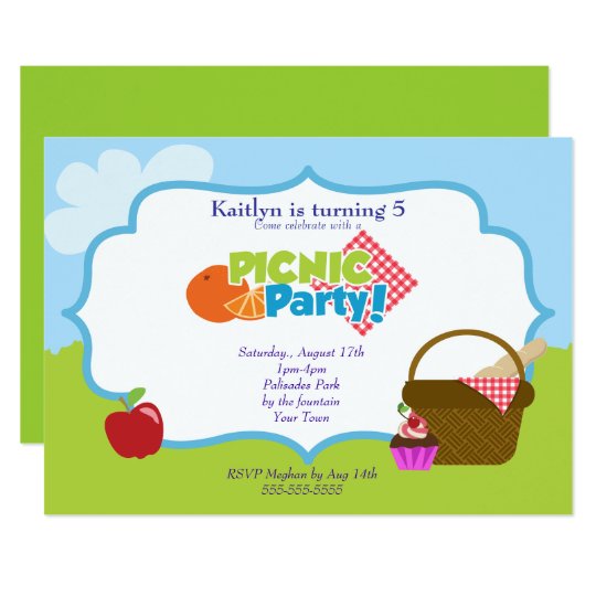 park picnic party invitation zazzle com