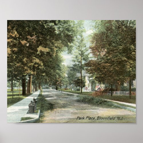 Park Place Bloomfield New Jersey 1906 Vintage Poster